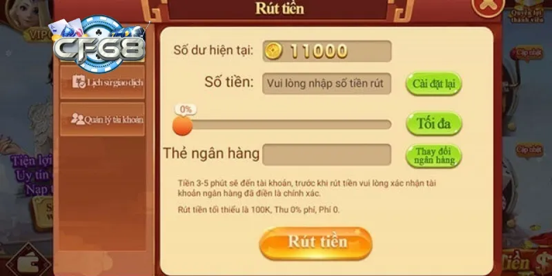 Hướng dẫn các bước rút tiền CF68 chi tiết nhất